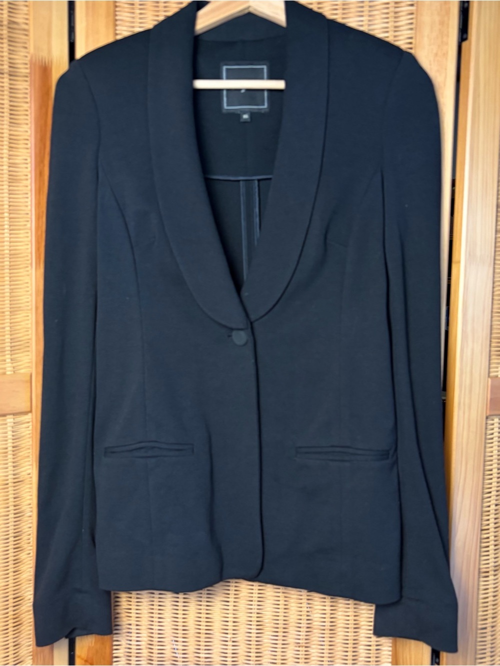 7 For All Mankind Black Shawl-Collar Single-Button Blazer sz XS